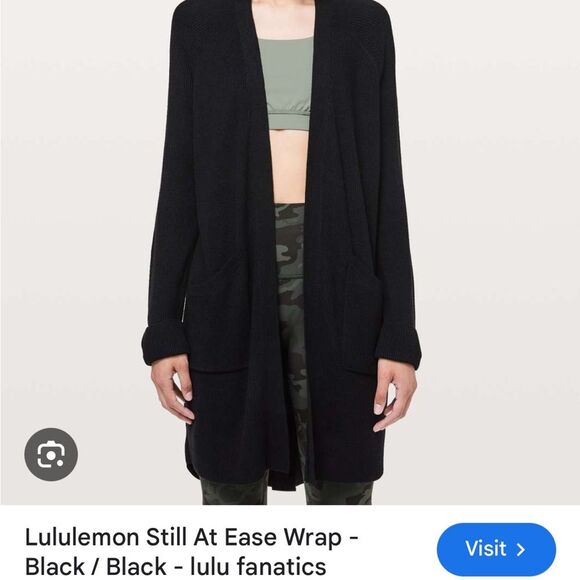 Lululemon Cashmere Blend Still at Ease Sweater Wrap in Black - Picture 3 of 12